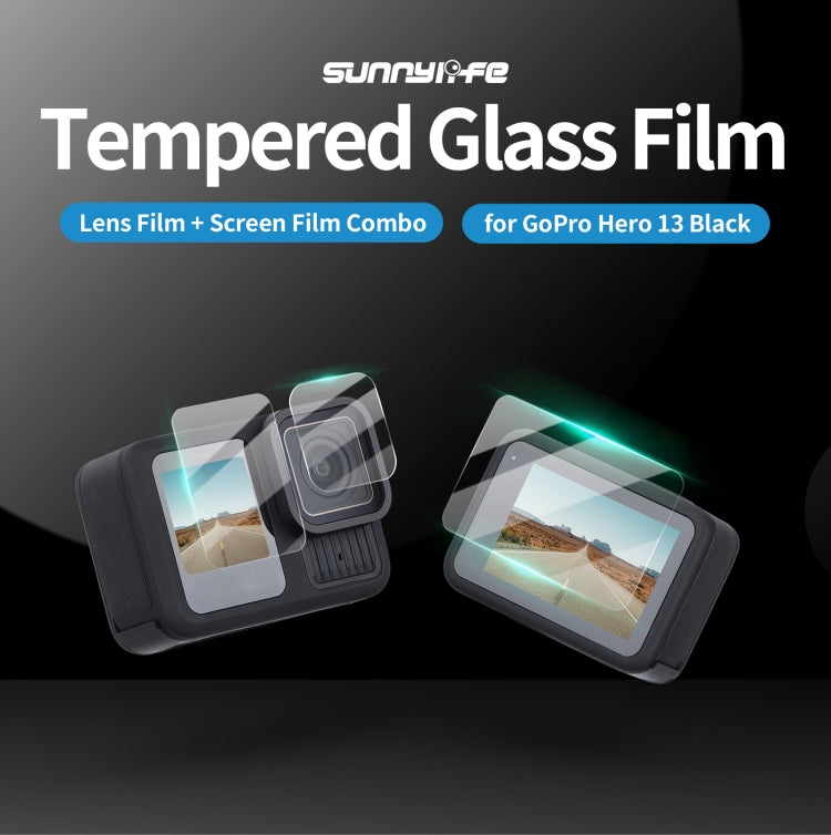 For GoPro HERO13 Black Sunnylife 3 in 1 Lens Protector Front and Rear Screen Tempered Glass Films, Quantity:2 + 2 + 2 Sets - free shipping - PMC TechLife - Order now!
