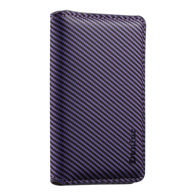 Denior V13 Magsafe Wallet Carbon Fiber Texture Leather Magnetic Card Holder Bag(Purple) - Others Accessories by Denior | Online Shopping South Africa | PMC Jewellery | Buy Now Pay Later Mobicred