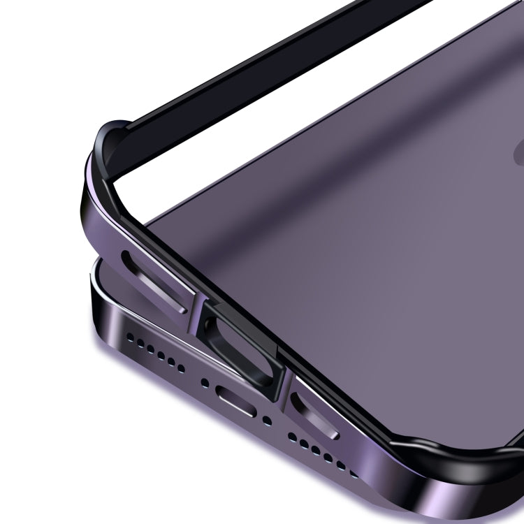 For iPhone 16 TPU + Aluminum Alloy Frame Phone Case(Black) - free shipping - PMC Jewellery - Order now!