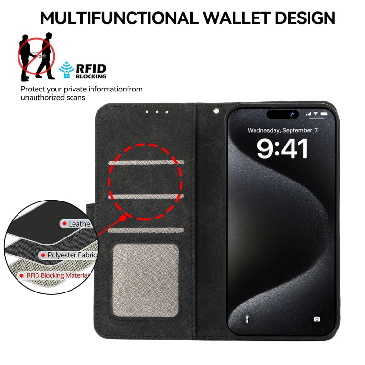 For Samsung Galaxy S25 Ultra 5G ABEEL Color Block Magnetic RFID Leather Phone Case(Black-Green) - Galaxy S25 Ultra 5G Cases by PMC TechLife | Online Shopping South Africa | PMC TechLife | Buy Now Pay Later Mobicred