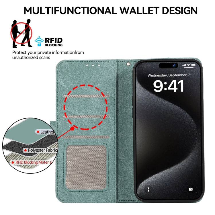For Samsung Galaxy S25 Ultra 5G ABEEL Color Block Magnetic RFID Leather Phone Case(Cyan-Pink) - Galaxy S25 Ultra 5G Cases by PMC TechLife | Online Shopping South Africa | PMC TechLife | Buy Now Pay Later Mobicred