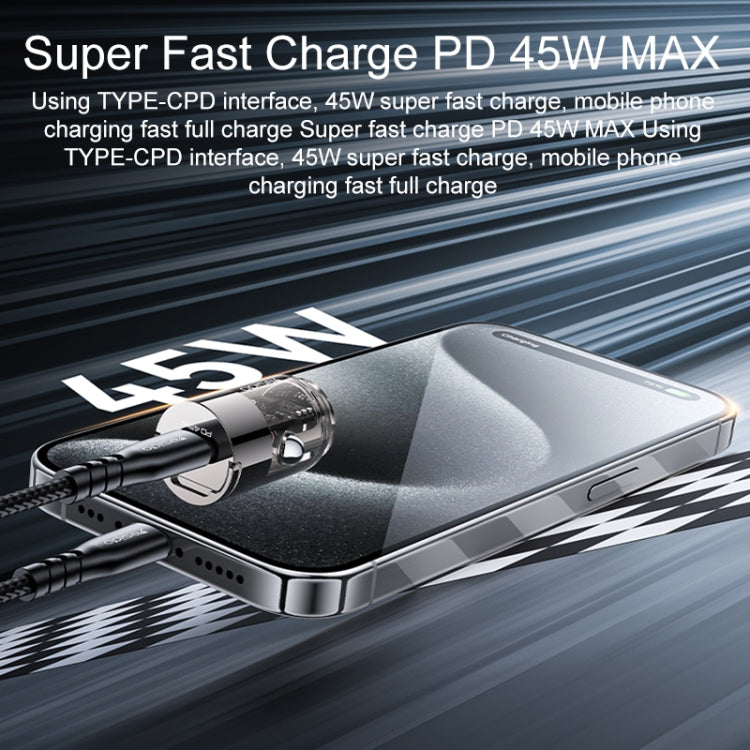 Yesido Y67 PD45W Single USB-C / Type-C Zinc Alloy Mini Car Charger(Metal Grey) - free shipping - PMC Jewellery - Order now!