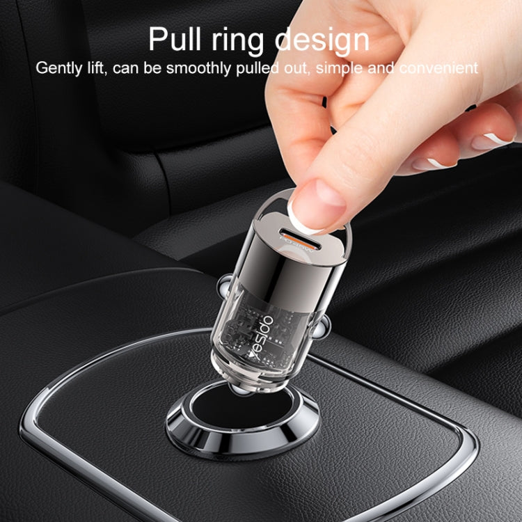Yesido Y67 PD45W Single USB-C / Type-C Zinc Alloy Mini Car Charger(Metal Grey) - free shipping - PMC Jewellery - Order now!