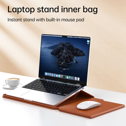 Multifunctional Laptop PU Magnetic Stand Split Liner Bag with Mouse Pad Function, Size:15 inch(Grey) - 15 inch by PMC Jewellery | Online Shopping South Africa | PMC Jewellery | Buy Now Pay Later Mobicred