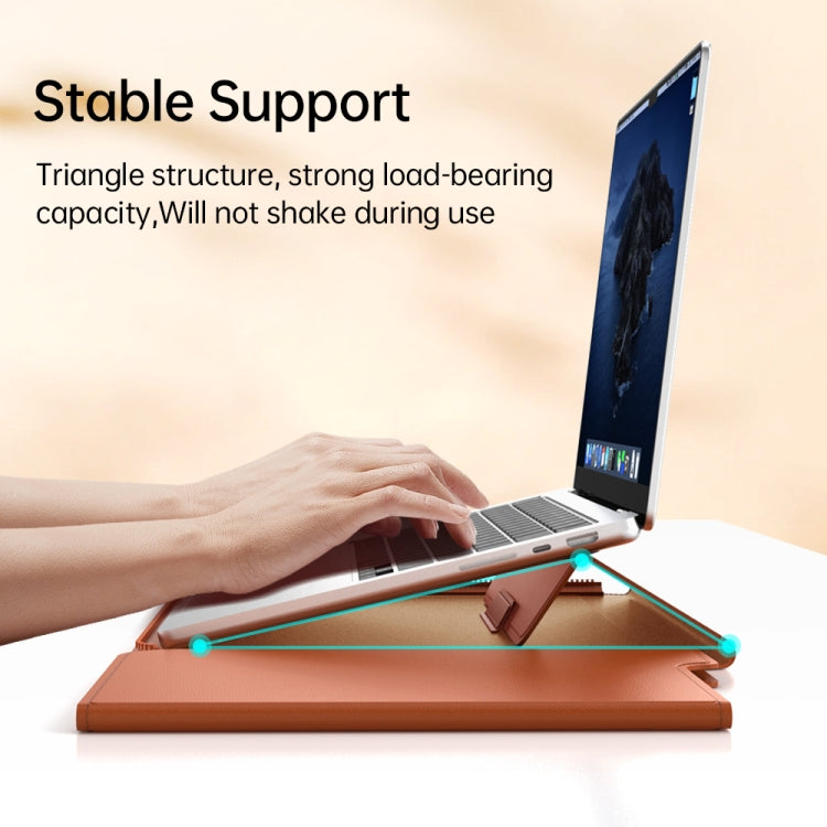 Multifunctional Laptop PU Magnetic Stand Split Liner Bag with Mouse Pad Function, Size:13-14 inch(Rose Gold) - 13.3 inch by PMC Jewellery | Online Shopping South Africa | PMC Jewellery | Buy Now Pay Later Mobicred