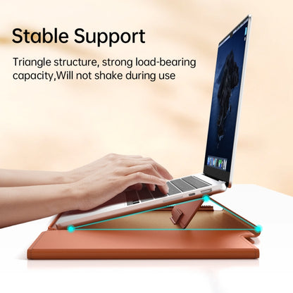 Multifunctional Laptop PU Magnetic Stand Split Liner Bag with Mouse Pad Function, Size:13-14 inch(Brown) - 13.3 inch by PMC Jewellery | Online Shopping South Africa | PMC Jewellery | Buy Now Pay Later Mobicred