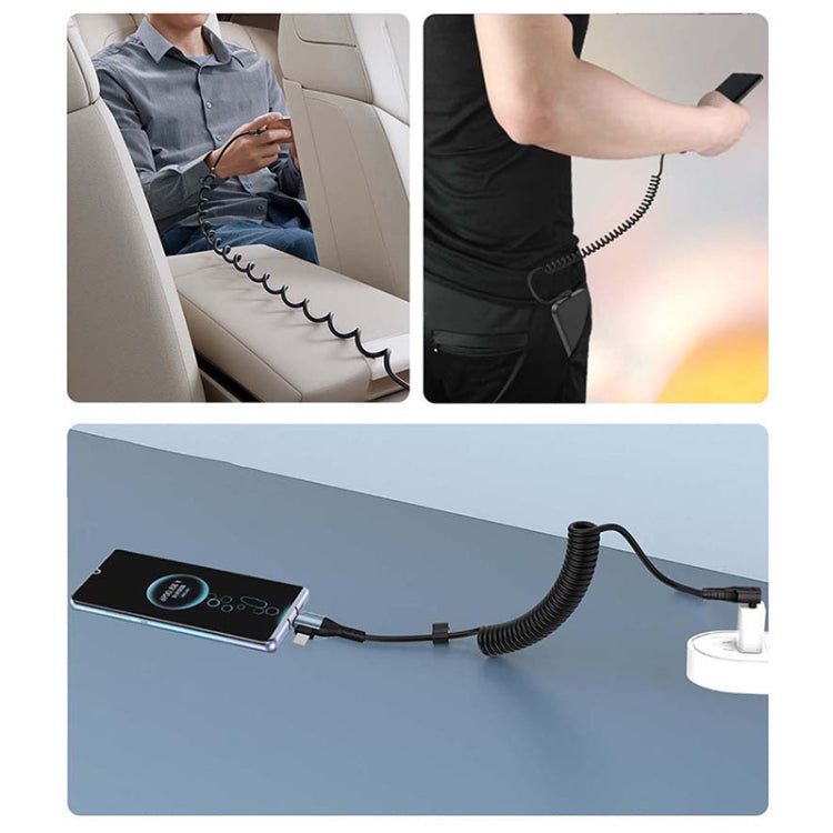 For LeadingIdeal L9 / L8 / L7 / L6 PD65W Type-C Elbow to Type-C, 8 Pin Spring Charging Cable(Yellow) - free shipping - PMC TechLife - Order now!