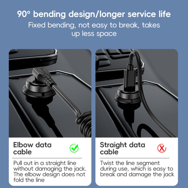 For LeadingIdeal L9 / L8 / L7 / L6 PD65W Type-C Elbow to Type-C, 8 Pin Spring Charging Cable(Brown) - Car Charger by PMC TechLife | Online Shopping South Africa | PMC TechLife | Buy Now Pay Later Mobicred