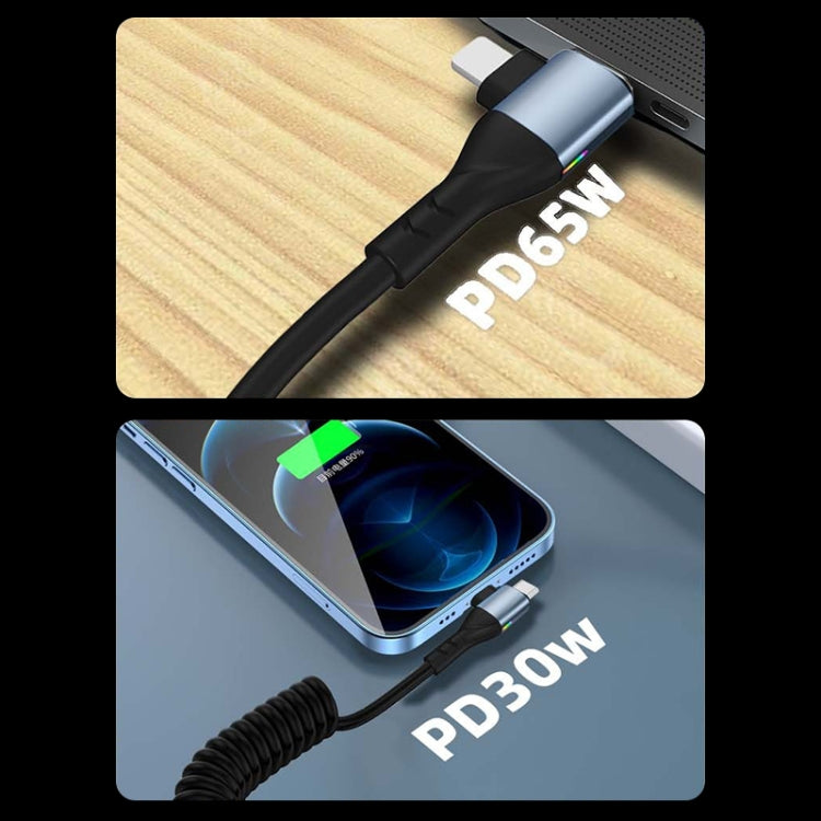 For LeadingIdeal L9 / L8 / L7 / L6 PD65W Type-C Elbow to Type-C, 8 Pin Spring Charging Cable(Brown) - Car Charger by PMC TechLife | Online Shopping South Africa | PMC TechLife | Buy Now Pay Later Mobicred