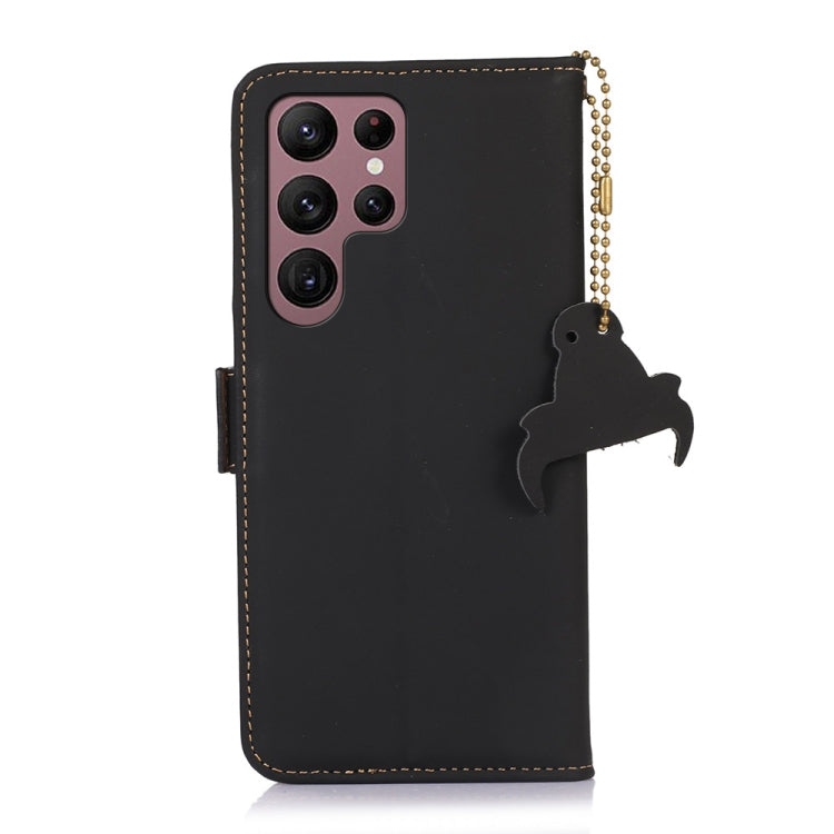 For Samsung Galaxy S25 Ultra Genuine Leather Magnetic RFID Leather Phone Case(Black) - Galaxy S25 Ultra 5G Cases by PMC Jewellery | Online Shopping South Africa | PMC Jewellery | Buy Now Pay Later Mobicred