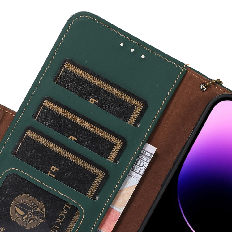 For Samsung Galaxy S25 Ultra Genuine Leather Magnetic RFID Leather Phone Case(Green) - Galaxy S25 Ultra 5G Cases by PMC Jewellery | Online Shopping South Africa | PMC Jewellery | Buy Now Pay Later Mobicred