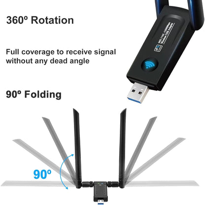 RE-1202 1200Mbps Dual Band Wireless Network Card WiFi USB3.0 Adapter Transmitter Receiver - USB Network Adapter by PMC Jewellery | Online Shopping South Africa | PMC Jewellery | Buy Now Pay Later Mobicred