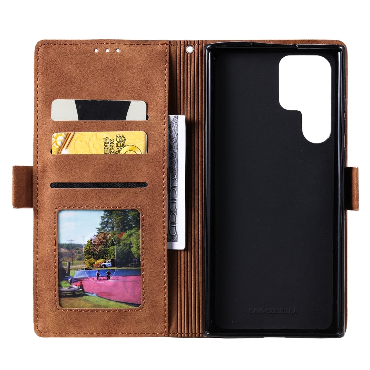 For Samsung Galaxy S25 Ultra 5G Retro Splicing Horizontal Flip Leather Phone Case(Green) - free shipping - PMC TechLife - Order now!
