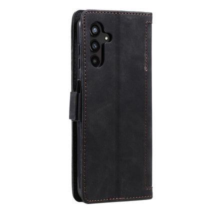 For Samsung Galaxy S25 5G Retro Splicing Horizontal Flip Leather Phone Case(Black) - Galaxy S25 5G Cases by PMC Jewellery | Online Shopping South Africa | PMC Jewellery | Buy Now Pay Later Mobicred