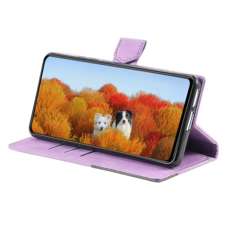 For Samsung Galaxy S25 Ultra 5G TTUDRCH Embossed Line Splicing Leather Phone Case(Purple) - Galaxy S25 Ultra 5G Cases by PMC Jewellery | Online Shopping South Africa | PMC Jewellery | Buy Now Pay Later Mobicred