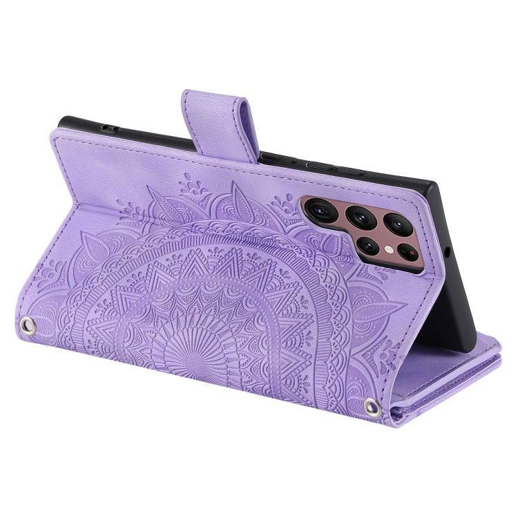 For Samsung Galaxy S25 Ultra 5G Multi-Card Totem Zipper Leather Phone Case(Purple) - Galaxy S25 Ultra 5G Cases by PMC TechLife | Online Shopping South Africa | PMC TechLife | Buy Now Pay Later Mobicred