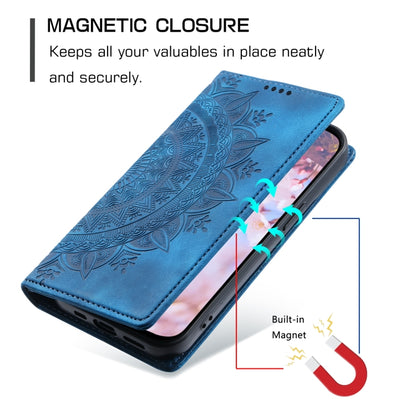 For Samsung Galaxy S25 5G Totem Embossed Magnetic Leather Phone Case(Blue) - Galaxy S25 5G Cases by PMC Jewellery | Online Shopping South Africa | PMC Jewellery | Buy Now Pay Later Mobicred