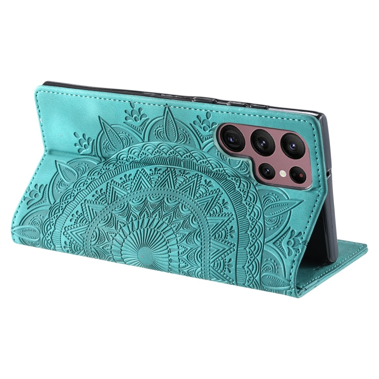 For Samsung Galaxy S25 Ultra 5G Totem Embossed Magnetic Leather Phone Case(Green) - Galaxy S25 Ultra 5G Cases by PMC Jewellery | Online Shopping South Africa | PMC Jewellery | Buy Now Pay Later Mobicred