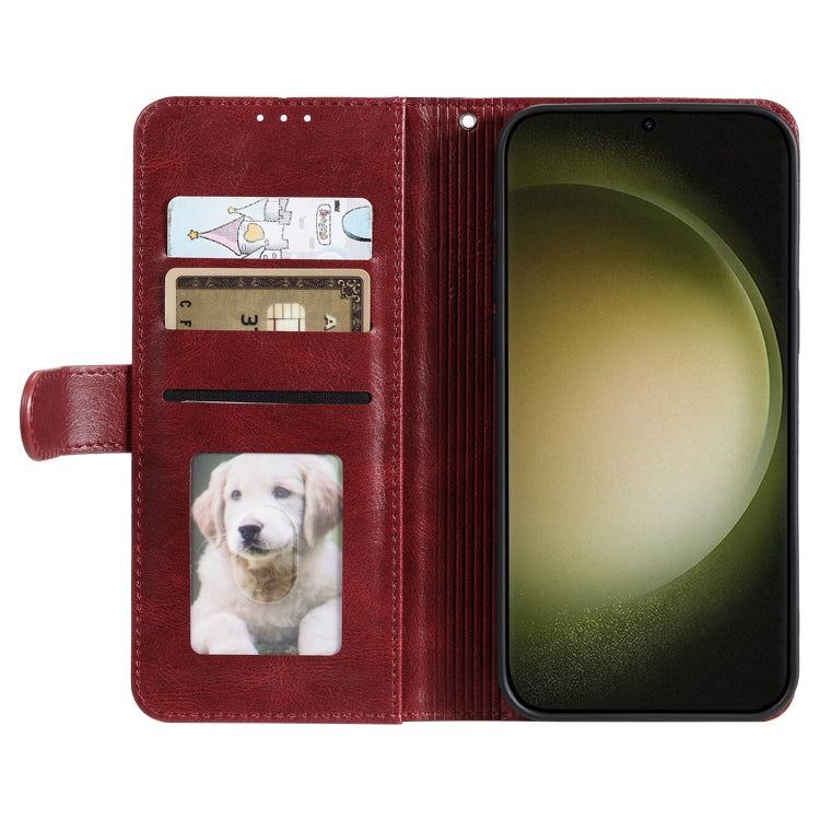 For Samsung Galaxy S25 5G Simple 6-Card Wallet Leather Phone Case(Wine Red) - Galaxy S25 5G Cases by PMC TechLife | Online Shopping South Africa | PMC TechLife | Buy Now Pay Later Mobicred