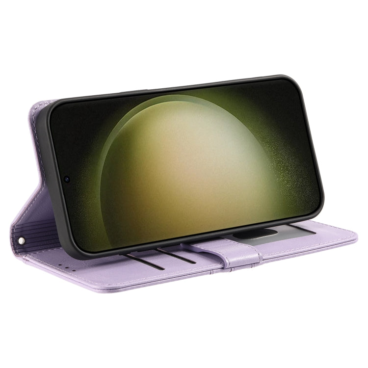For Samsung Galaxy S25 5G Simple 6-Card Wallet Leather Phone Case(Purple) - Galaxy S25 5G Cases by PMC TechLife | Online Shopping South Africa | PMC TechLife | Buy Now Pay Later Mobicred
