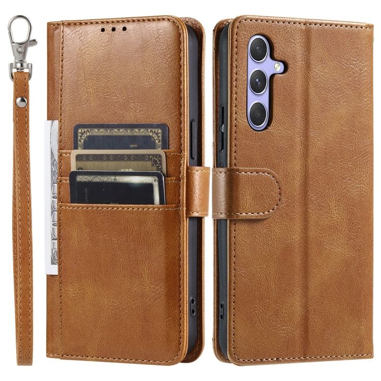 For Samsung Galaxy S25+ 5G Simple 6-Card Wallet Leather Phone Case(Brown) - Galaxy S25+ 5G Cases by PMC TechLife | Online Shopping South Africa | PMC TechLife | Buy Now Pay Later Mobicred