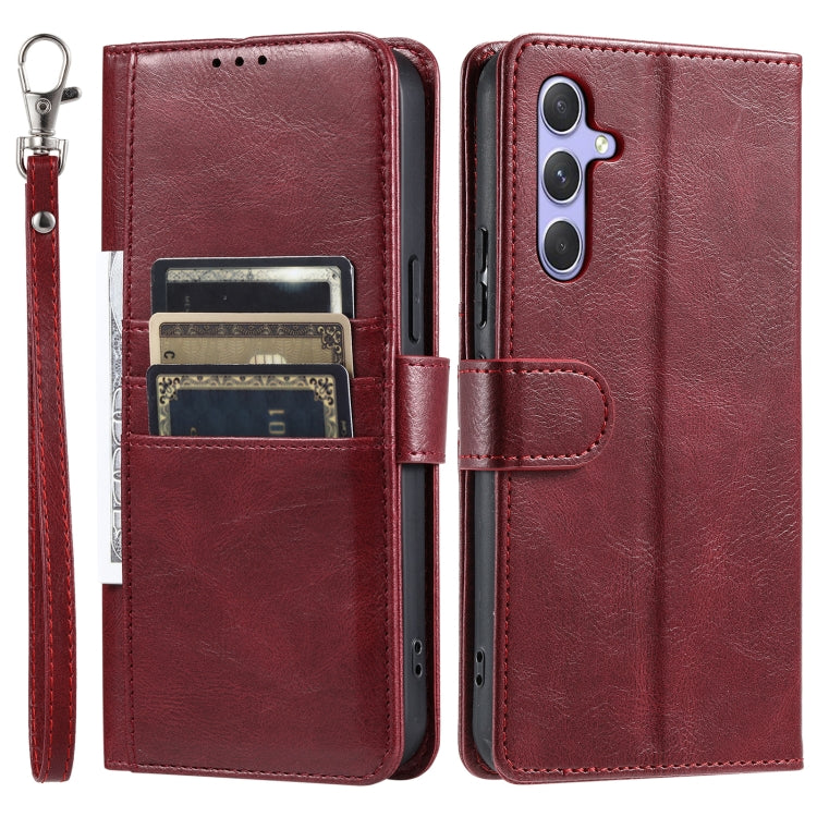 For Samsung Galaxy S25+ 5G Simple 6-Card Wallet Leather Phone Case(Wine Red) - Galaxy S25+ 5G Cases by PMC TechLife | Online Shopping South Africa | PMC TechLife | Buy Now Pay Later Mobicred