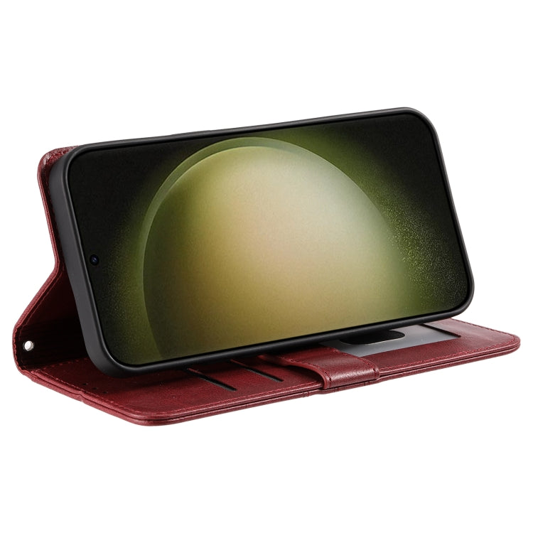 For Samsung Galaxy S25+ 5G Simple 6-Card Wallet Leather Phone Case(Wine Red) - Galaxy S25+ 5G Cases by PMC TechLife | Online Shopping South Africa | PMC TechLife | Buy Now Pay Later Mobicred