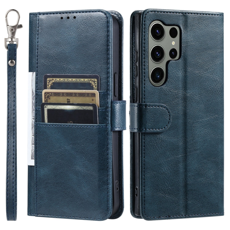 For Samsung Galaxy S25 Ultra 5G Simple 6-Card Wallet Leather Phone Case(Navy Blue) - free shipping - PMC TechLife - Order now!