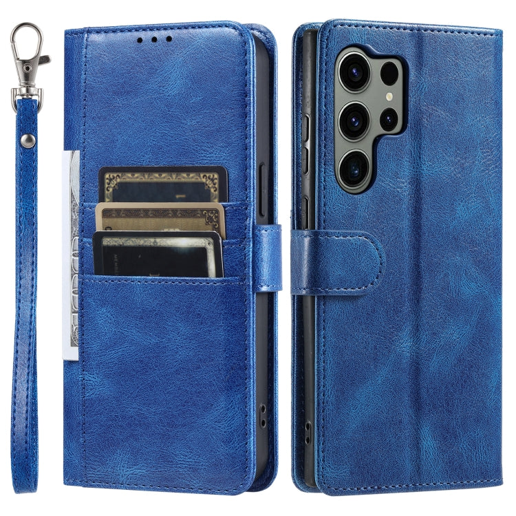 For Samsung Galaxy S25 Ultra 5G Simple 6-Card Wallet Leather Phone Case(Blue) - Galaxy S25 Ultra 5G Cases by PMC TechLife | Online Shopping South Africa | PMC TechLife | Buy Now Pay Later Mobicred