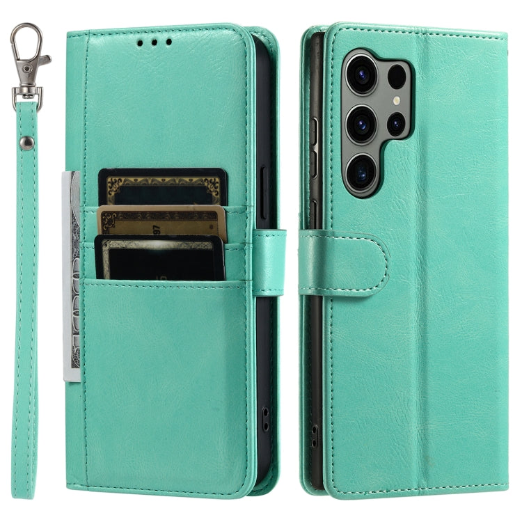 For Samsung Galaxy S25 Ultra 5G Simple 6-Card Wallet Leather Phone Case(Green) - Galaxy S25 Ultra 5G Cases by PMC TechLife | Online Shopping South Africa | PMC TechLife | Buy Now Pay Later Mobicred