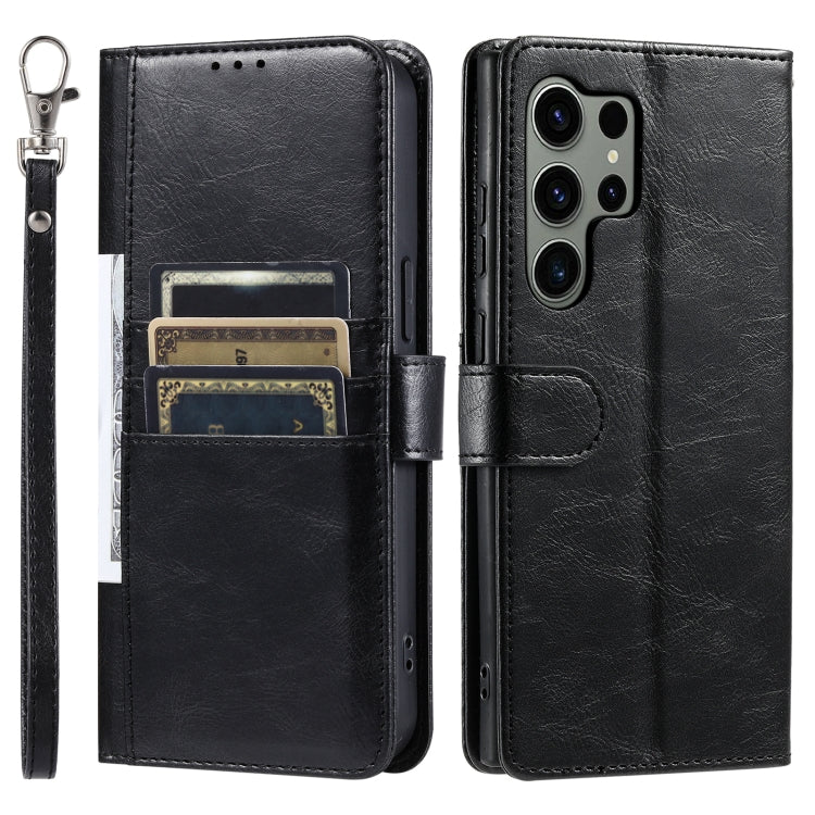 For Samsung Galaxy S25 Ultra 5G Simple 6-Card Wallet Leather Phone Case(Black) - Galaxy S25 Ultra 5G Cases by PMC TechLife | Online Shopping South Africa | PMC TechLife | Buy Now Pay Later Mobicred