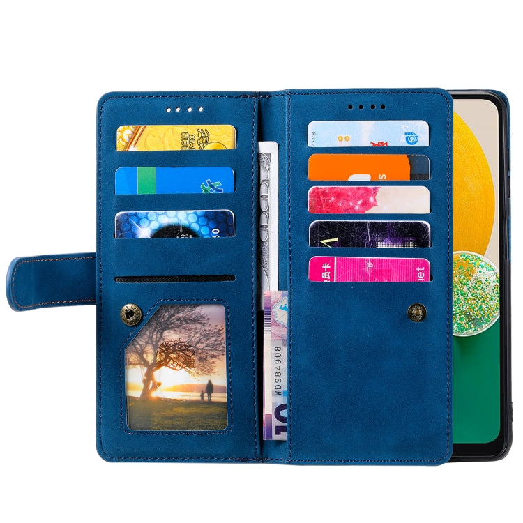 For Samsung Galaxy S25 5G Nine Card Zipper Bag Leather Phone Case with Lanyard(Blue) - Galaxy S25 5G Cases by PMC TechLife | Online Shopping South Africa | PMC TechLife | Buy Now Pay Later Mobicred