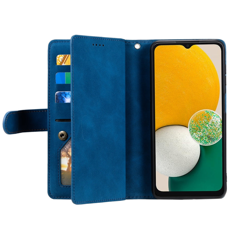 For Samsung Galaxy S25 5G Nine Card Zipper Bag Leather Phone Case with Lanyard(Blue) - Galaxy S25 5G Cases by PMC TechLife | Online Shopping South Africa | PMC TechLife | Buy Now Pay Later Mobicred