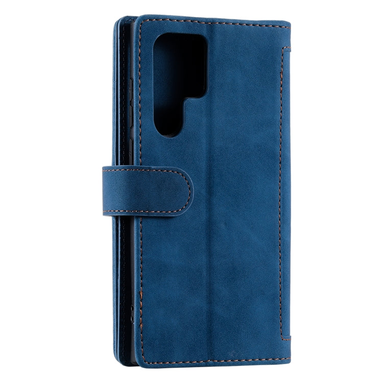 For Samsung Galaxy S25 Ultra 5G Nine Card Zipper Bag Leather Phone Case with Lanyard(Blue) - Galaxy S25 Ultra 5G Cases by PMC TechLife | Online Shopping South Africa | PMC TechLife | Buy Now Pay Later Mobicred