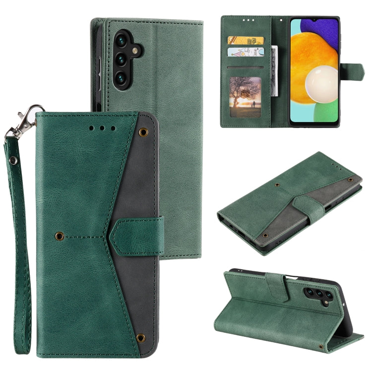 For Samsung Galaxy S25 5G Nail Skin Feel Stitching Calf Texture Leather Phone Case(Green) - Galaxy S25 5G Cases by PMC TechLife | Online Shopping South Africa | PMC TechLife | Buy Now Pay Later Mobicred