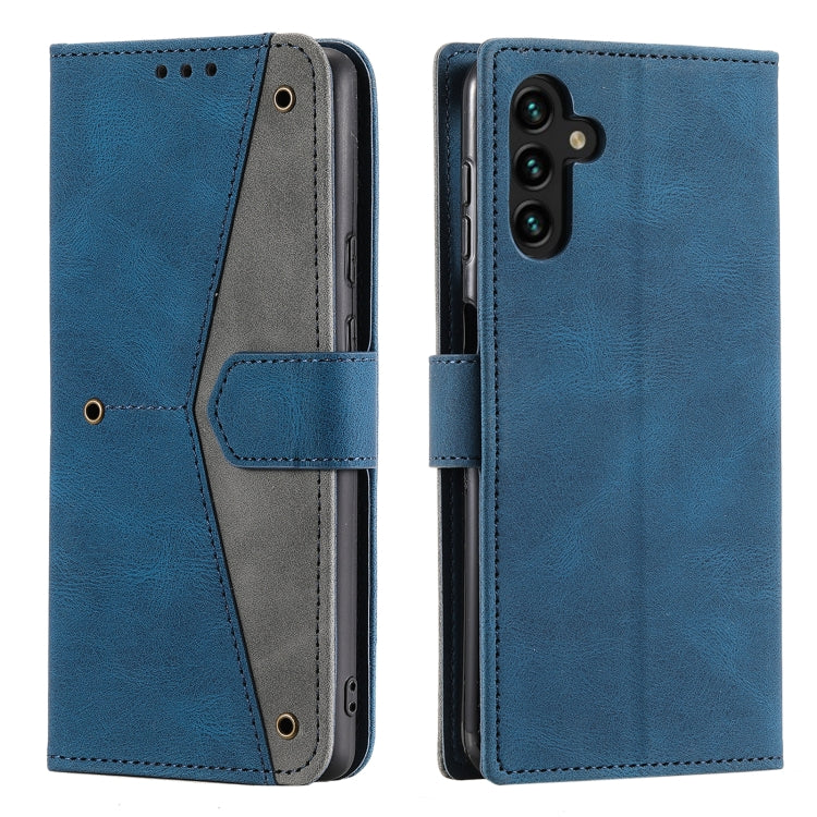 For Samsung Galaxy S25 5G Nail Skin Feel Stitching Calf Texture Leather Phone Case(Blue) - Galaxy S25 5G Cases by PMC TechLife | Online Shopping South Africa | PMC TechLife | Buy Now Pay Later Mobicred