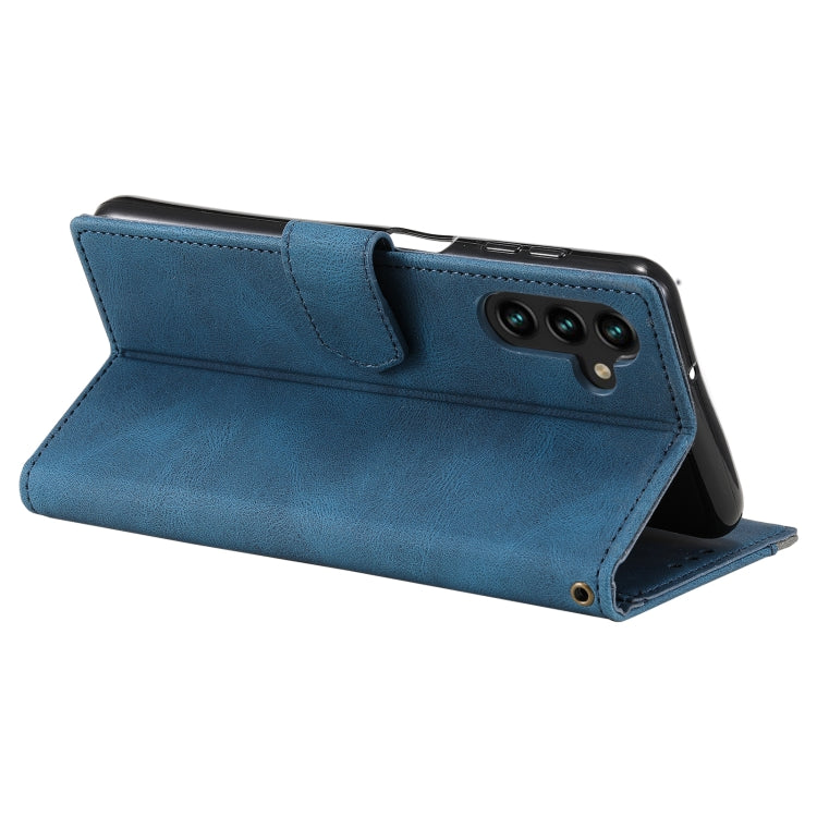 For Samsung Galaxy S25 5G Nail Skin Feel Stitching Calf Texture Leather Phone Case(Blue) - Galaxy S25 5G Cases by PMC TechLife | Online Shopping South Africa | PMC TechLife | Buy Now Pay Later Mobicred