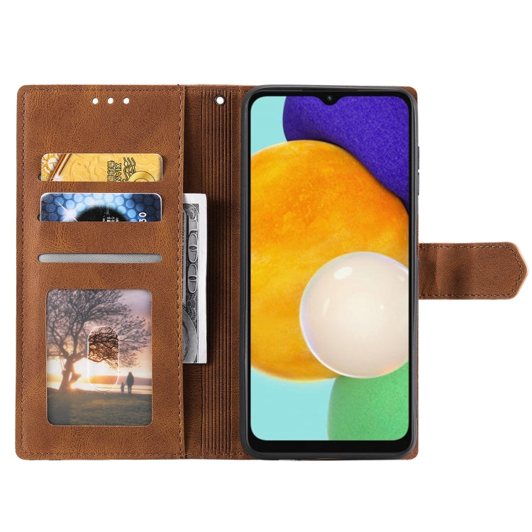 For Samsung Galaxy S25 5G Nail Skin Feel Stitching Calf Texture Leather Phone Case(Brown) - Galaxy S25 5G Cases by PMC TechLife | Online Shopping South Africa | PMC TechLife | Buy Now Pay Later Mobicred