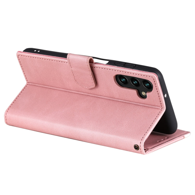 For Samsung Galaxy S25+ 5G Nail Skin Feel Stitching Calf Texture Leather Phone Case(Rose Gold) - Galaxy S25+ 5G Cases by PMC TechLife | Online Shopping South Africa | PMC TechLife | Buy Now Pay Later Mobicred