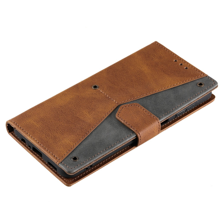For Samsung Galaxy S25+ 5G Nail Skin Feel Stitching Calf Texture Leather Phone Case(Brown) - Galaxy S25+ 5G Cases by PMC TechLife | Online Shopping South Africa | PMC TechLife | Buy Now Pay Later Mobicred