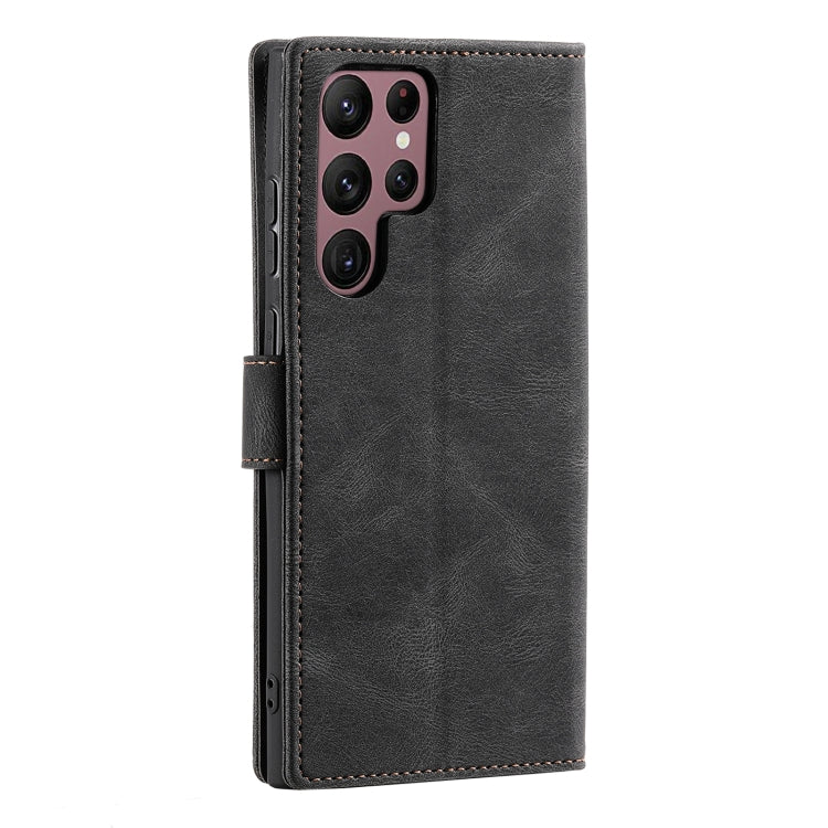 For Samsung Galaxy S25 Ultra 5G Nail Skin Feel Stitching Calf Texture Leather Phone Case(Black) - Galaxy S25 Ultra 5G Cases by PMC TechLife | Online Shopping South Africa | PMC TechLife | Buy Now Pay Later Mobicred