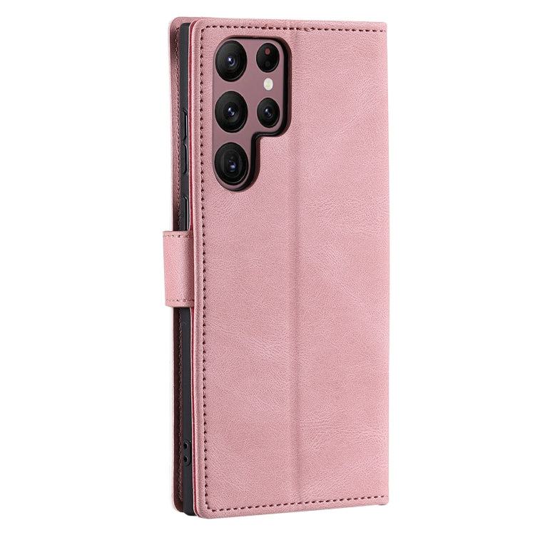 For Samsung Galaxy S25 Ultra 5G Nail Skin Feel Stitching Calf Texture Leather Phone Case(Rose Gold) - Galaxy S25 Ultra 5G Cases by PMC TechLife | Online Shopping South Africa | PMC TechLife | Buy Now Pay Later Mobicred