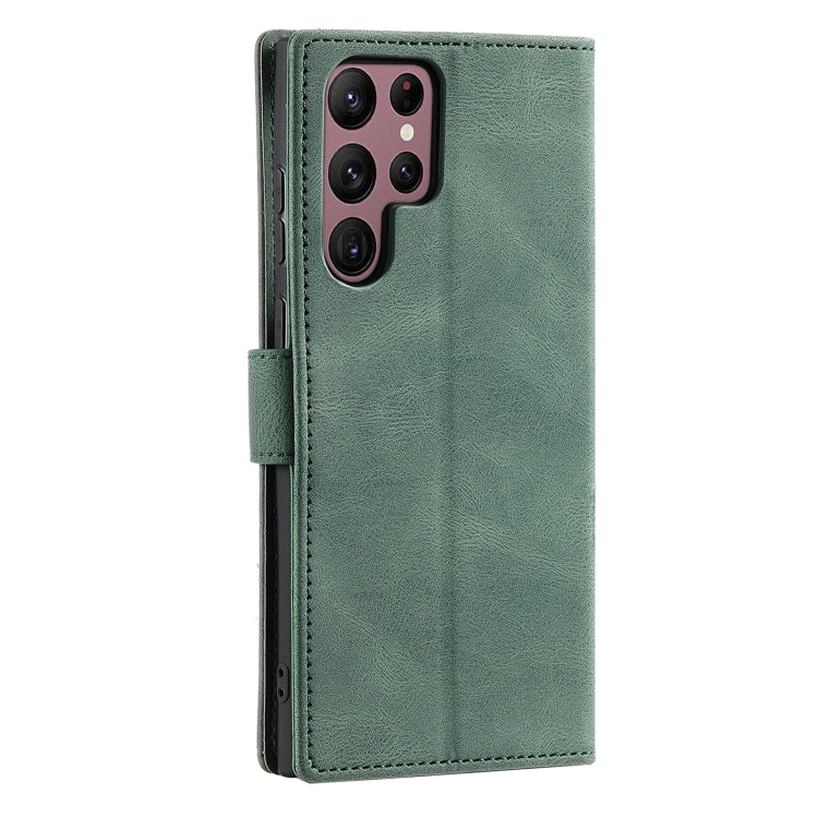 For Samsung Galaxy S25 Ultra 5G Nail Skin Feel Stitching Calf Texture Leather Phone Case(Green) - Galaxy S25 Ultra 5G Cases by PMC TechLife | Online Shopping South Africa | PMC TechLife | Buy Now Pay Later Mobicred
