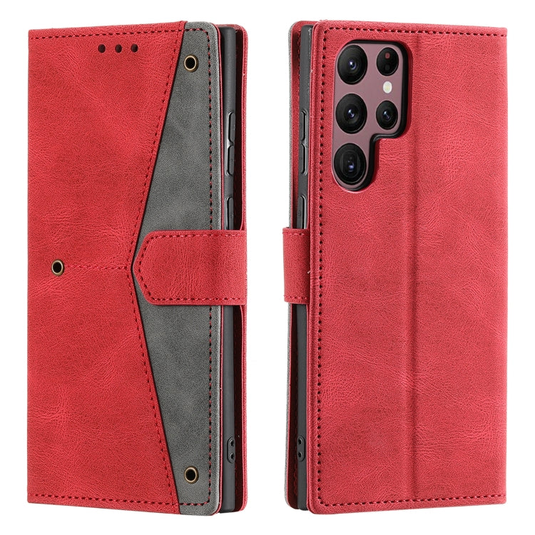For Samsung Galaxy S25 Ultra 5G Nail Skin Feel Stitching Calf Texture Leather Phone Case(Red) - Galaxy S25 Ultra 5G Cases by PMC TechLife | Online Shopping South Africa | PMC TechLife | Buy Now Pay Later Mobicred
