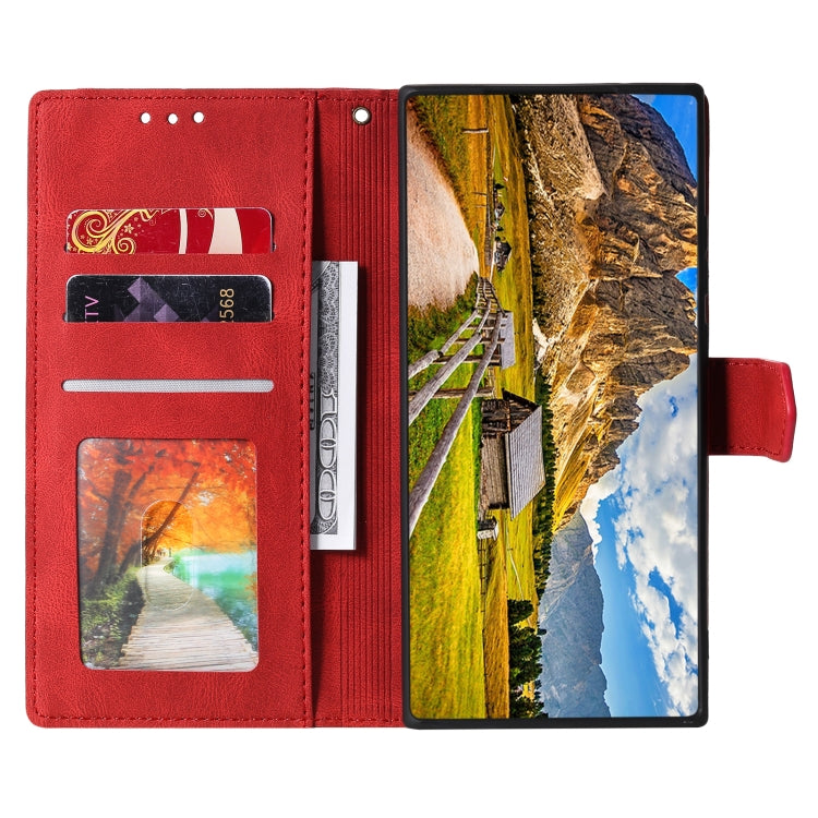 For Samsung Galaxy S25 Ultra 5G Nail Skin Feel Stitching Calf Texture Leather Phone Case(Red) - Galaxy S25 Ultra 5G Cases by PMC TechLife | Online Shopping South Africa | PMC TechLife | Buy Now Pay Later Mobicred