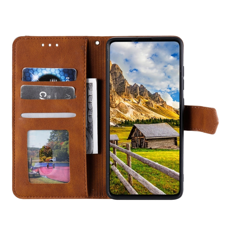 For Samsung Galaxy S25 Ultra 5G Nail Skin Feel Stitching Calf Texture Leather Phone Case(Brown) - Galaxy S25 Ultra 5G Cases by PMC TechLife | Online Shopping South Africa | PMC TechLife | Buy Now Pay Later Mobicred