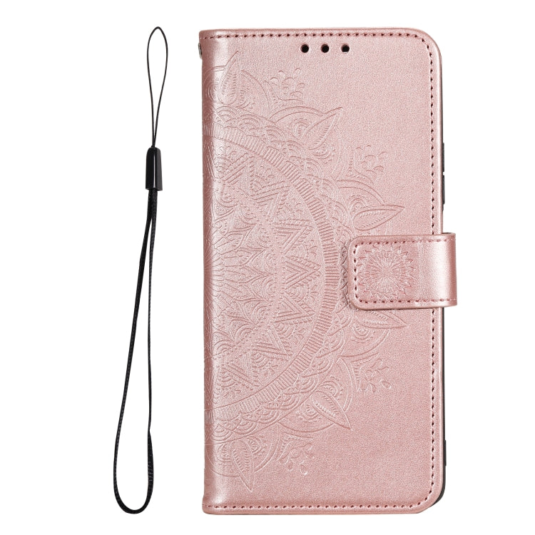 For Samsung Galaxy S25 5G Totem Flower Embossed Leather Phone Case(Rose Gold) - Galaxy S25 5G Cases by PMC TechLife | Online Shopping South Africa | PMC TechLife | Buy Now Pay Later Mobicred