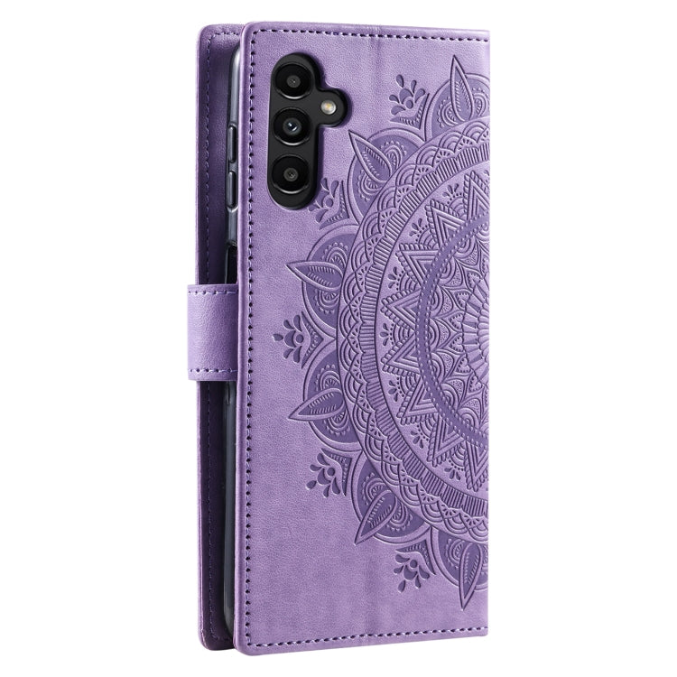 For Samsung Galaxy S25 5G Totem Flower Embossed Leather Phone Case with Lanyard(Purple) - free shipping - PMC TechLife - Order now!