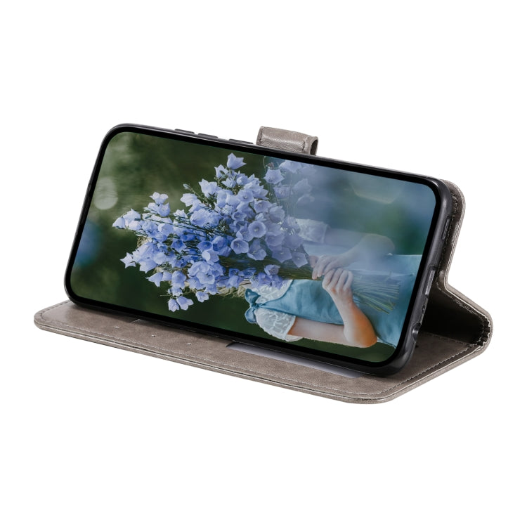 For Samsung Galaxy S25+ 5G Totem Flower Embossed Leather Phone Case with Lanyard(Grey) - free shipping - PMC TechLife - Order now!
