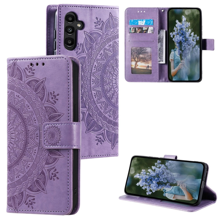 For Samsung Galaxy S25+ 5G Totem Flower Embossed Leather Phone Case(Purple) - Galaxy S25+ 5G Cases by PMC TechLife | Online Shopping South Africa | PMC TechLife | Buy Now Pay Later Mobicred